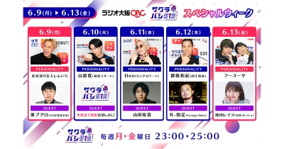 ラジオ番組『サクラバシ919』6月9日〜13日は半年に一度のスペシャルウィーク!山田裕貴やR-指定など豪華ゲストが勢揃い!